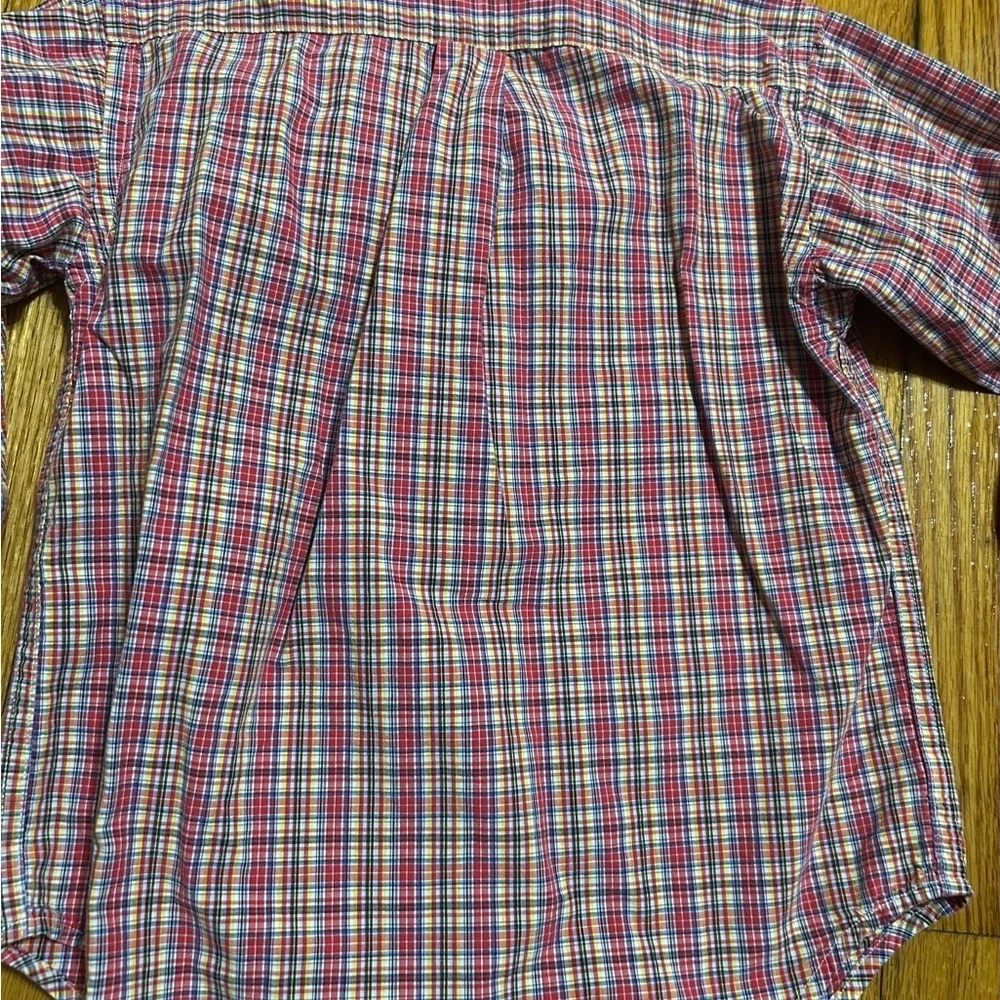 Ralph Lauren Polo Shirt Boys Large 6 Red Button Up Flip Collar Preppy